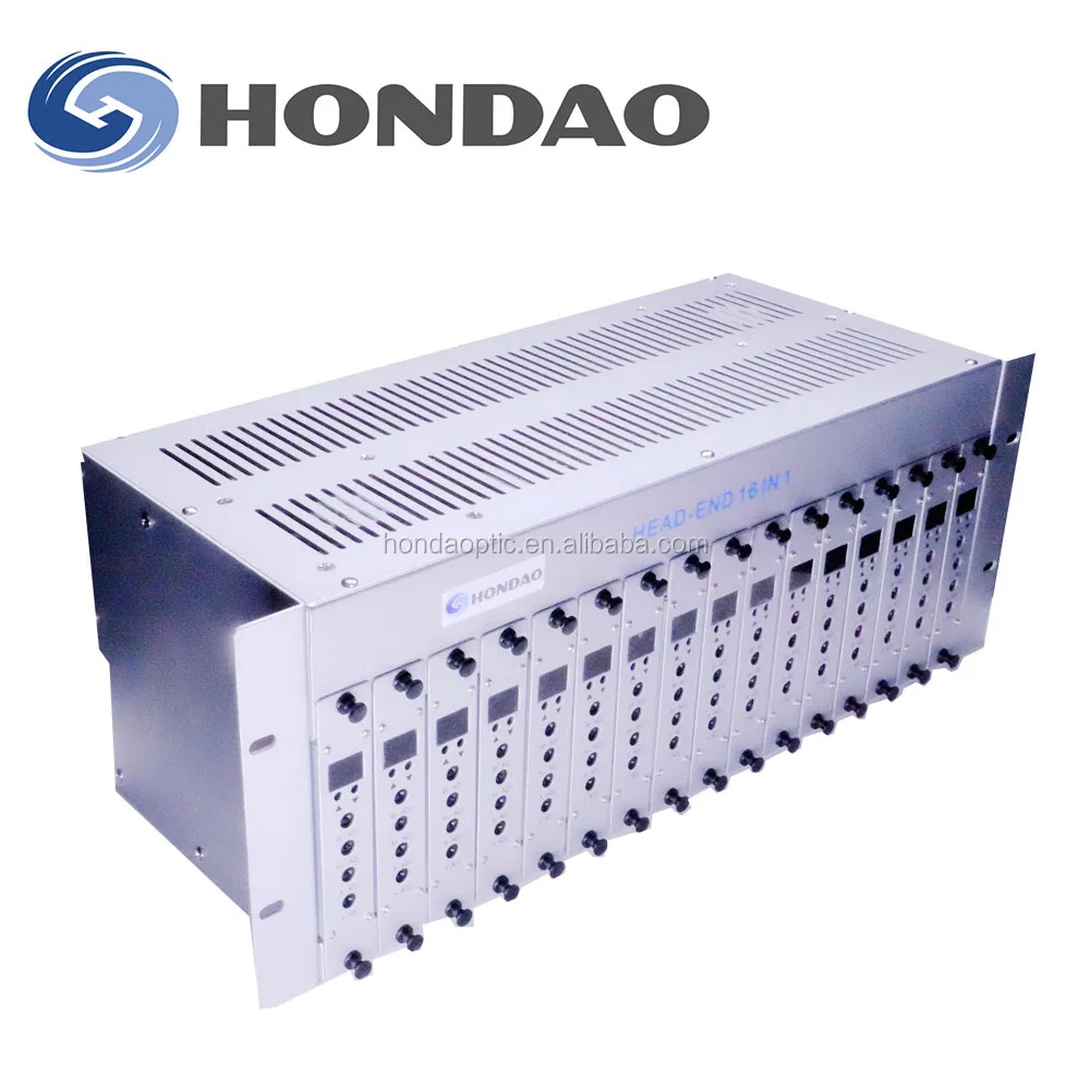 Hondao catv rf modulator with a combiner and amplifier for headend 3ru rack mounted cable tv