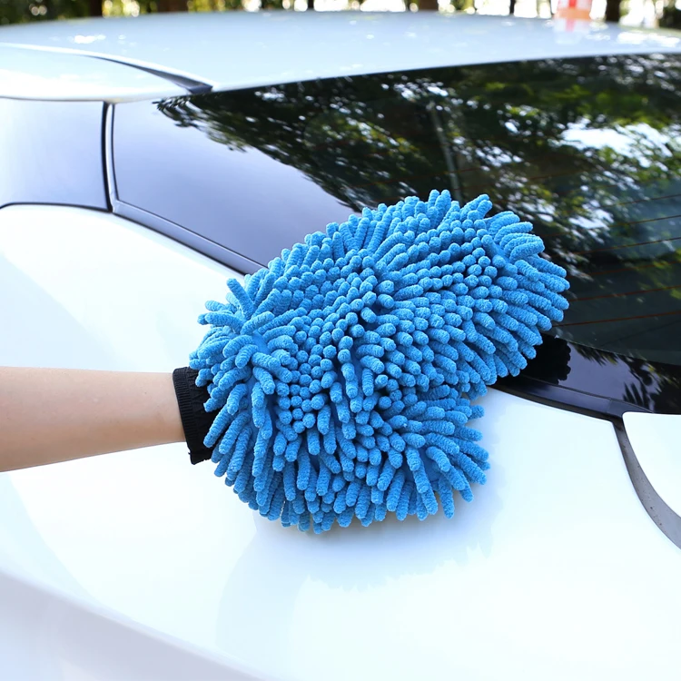 One Side Chenille One Side Chamois Car Cleaning Mitt Golve for Sale