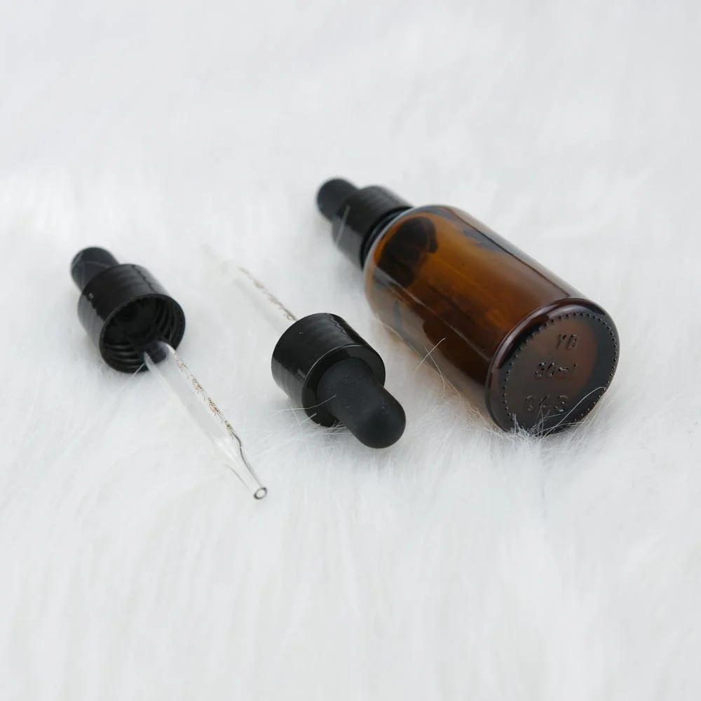 18mm glossy dropper cap with food grade graduated glass pipette for essential oil bottle vials