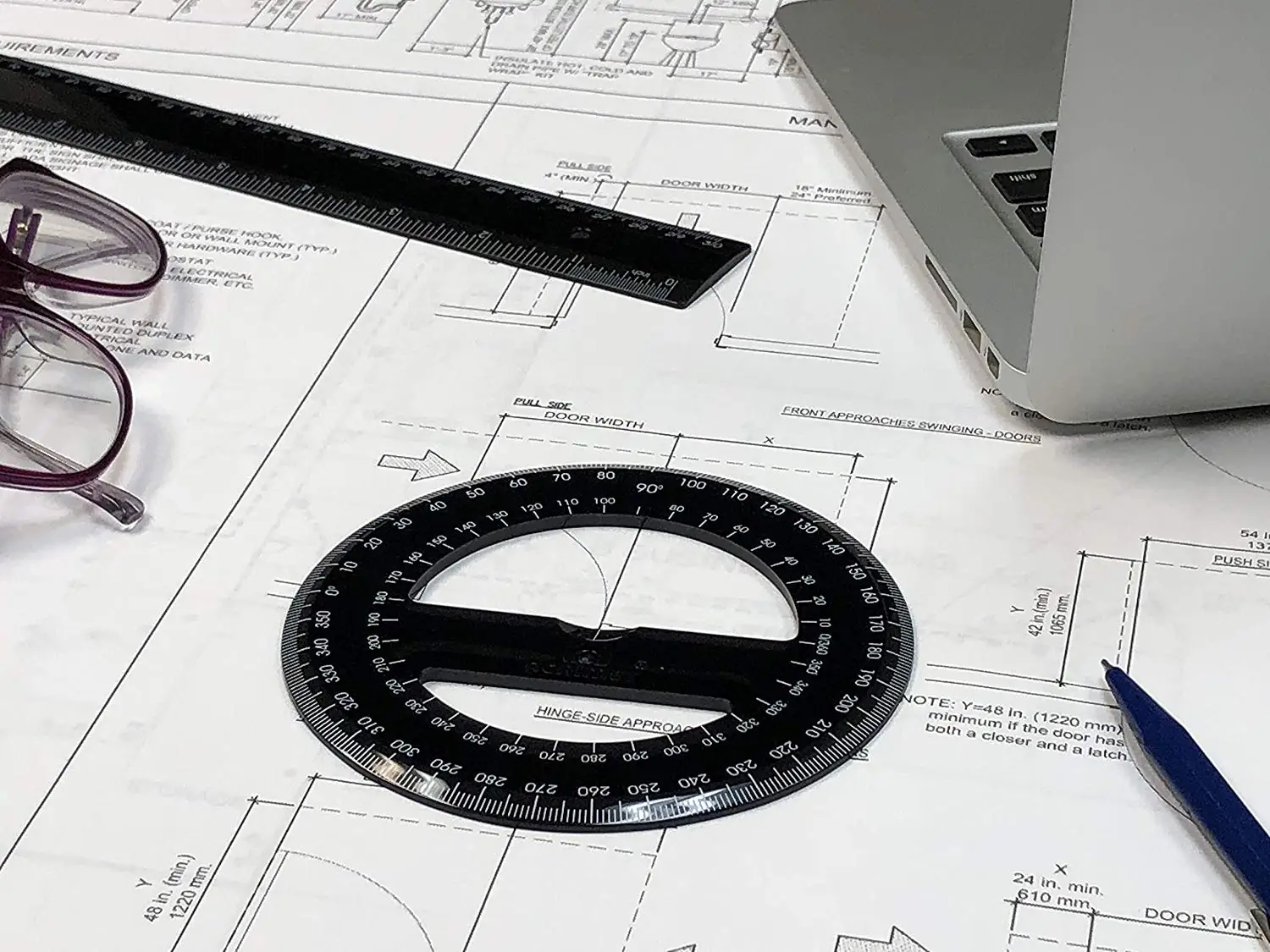 
360 Degree Protractor Premium (Black Color) 