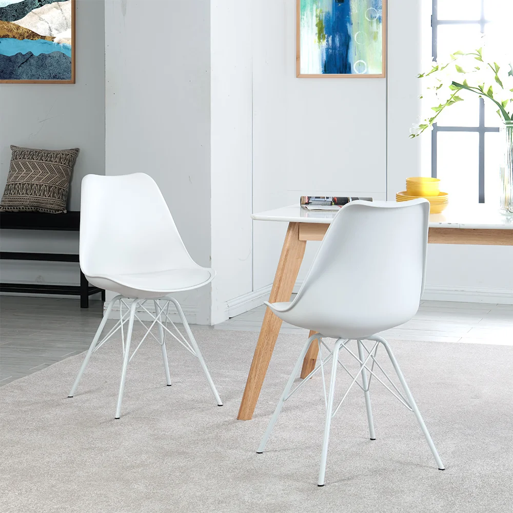 150 контейнеров в месяц новый дизайн каждую неделю современный белый полиуретановый стул с железными ножками для обеда