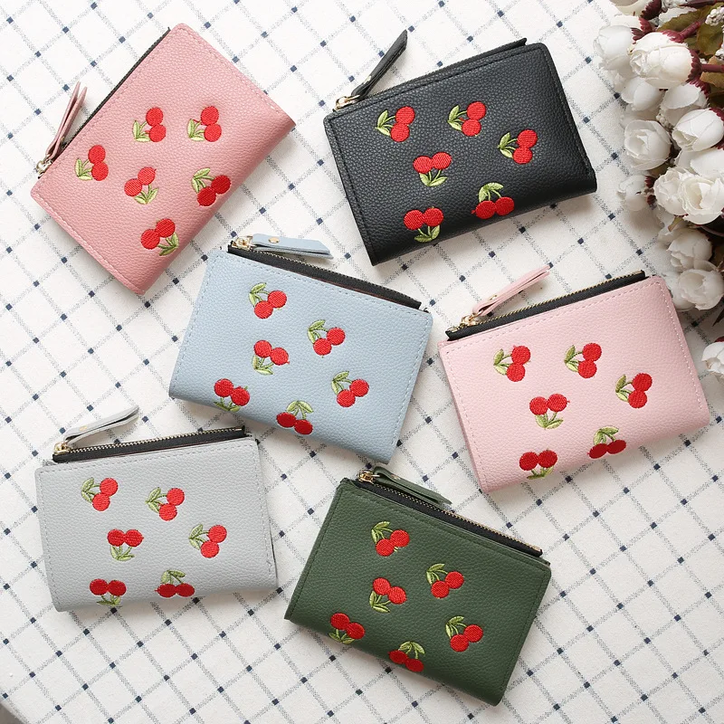 2019 New Style Hot-selling PU Leather Wallet For Women Fashional Lady Purse Cherry design