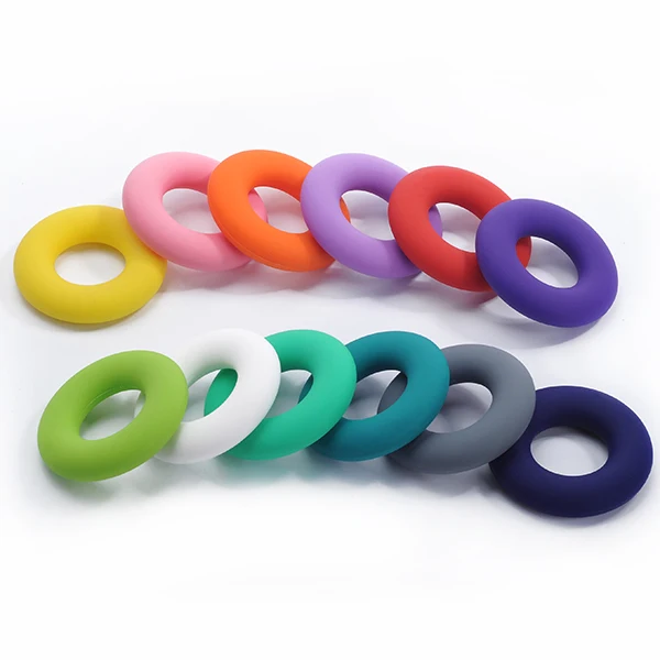Bangxing Donut Shape Baby Teething Jewelry Soft Toys Silicone Beads