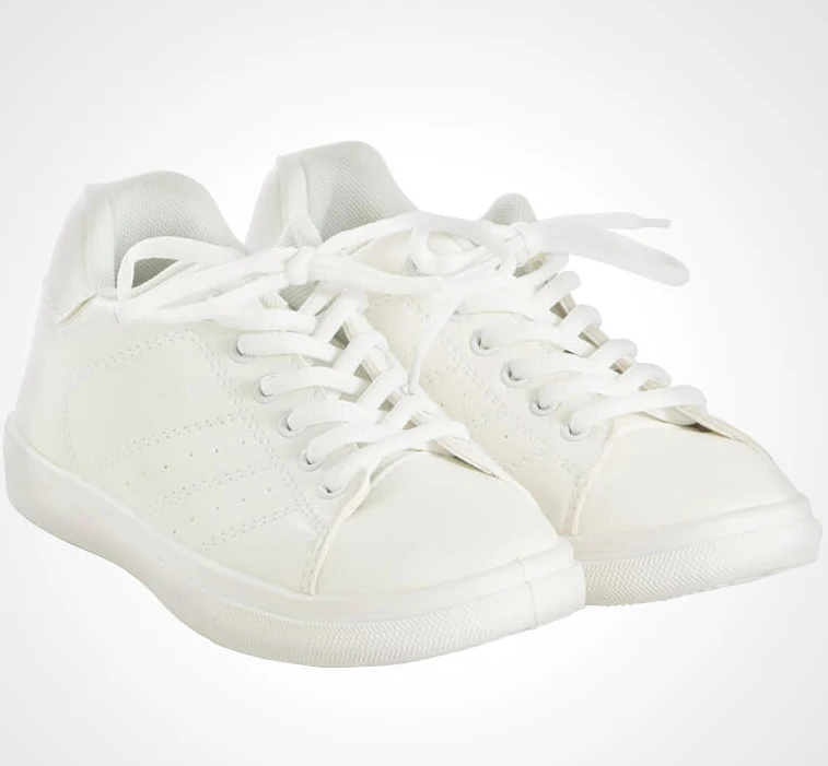 2019 new design flat casual lace up nurse school white leather pu women upper shoes for men and women