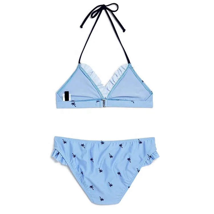 Custom your logo ethic Shiny lovely little girl modeling bikini For 5-14 Years Girls Striped Print Bikini