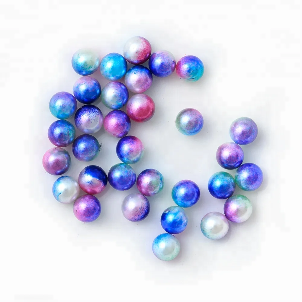 Factory Price Over 45 Colors 6mm Multicolor Imitation Pearl Plastic ABS Round Loose Beads without Holes for Bridal Wedding Dress