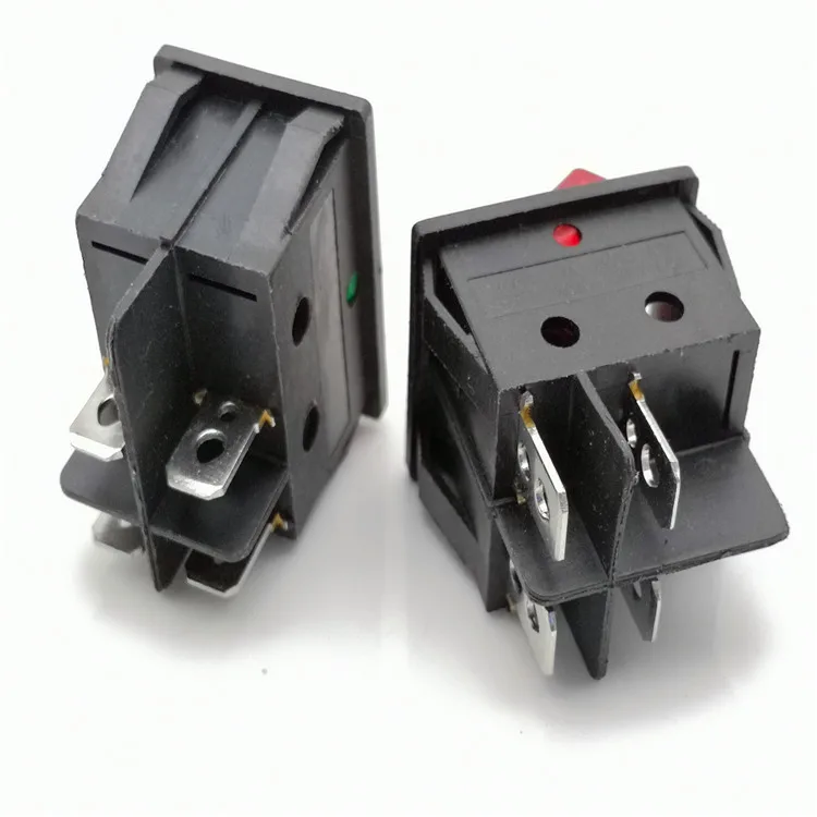 KCD4 16A ON OFF Double Pole 4 PIN Rocker Switch With 12V Light