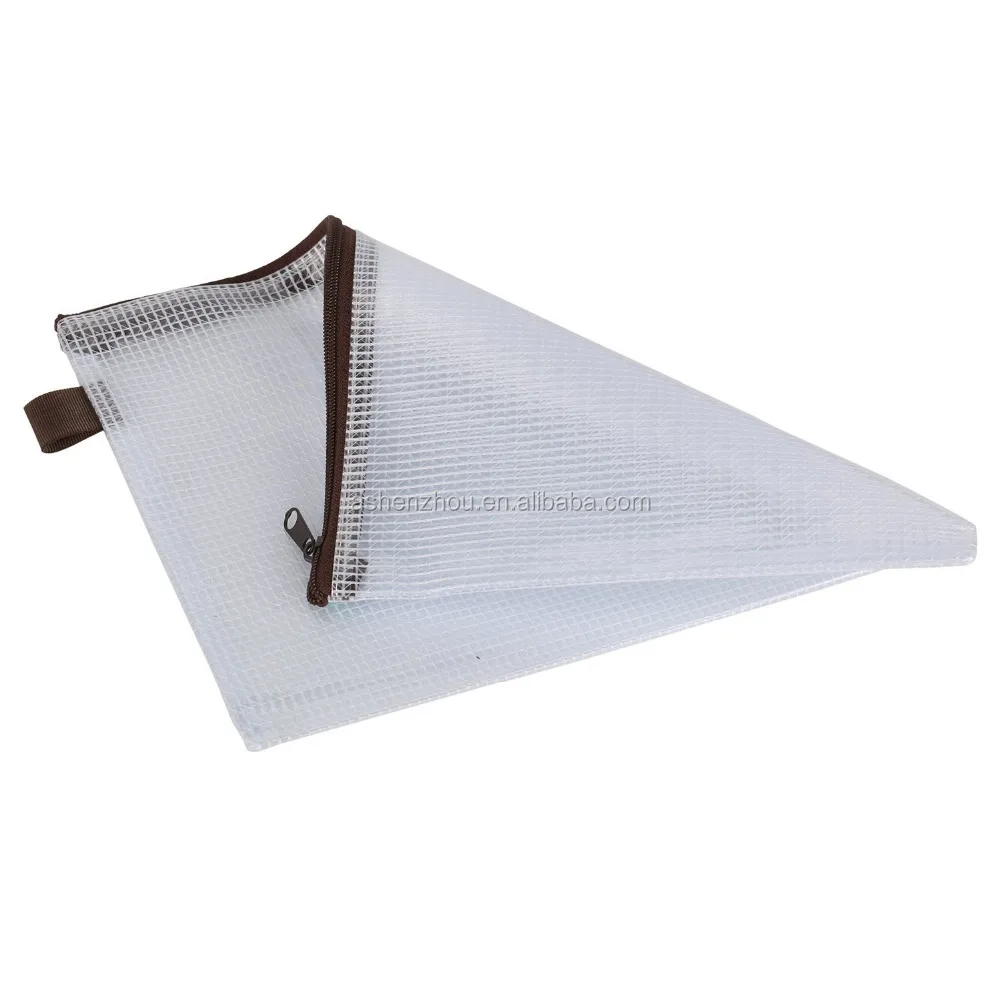 
 Оптовая продажа, индивидуальная Водонепроницаемая прозрачная сетчатая пластиковая карманная папка для файлов разных размеров, сумка-держатель для документов на молнии  