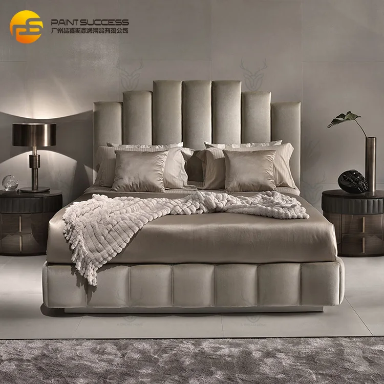 Custom Modern double bed design room furniture baby bed queen size bed