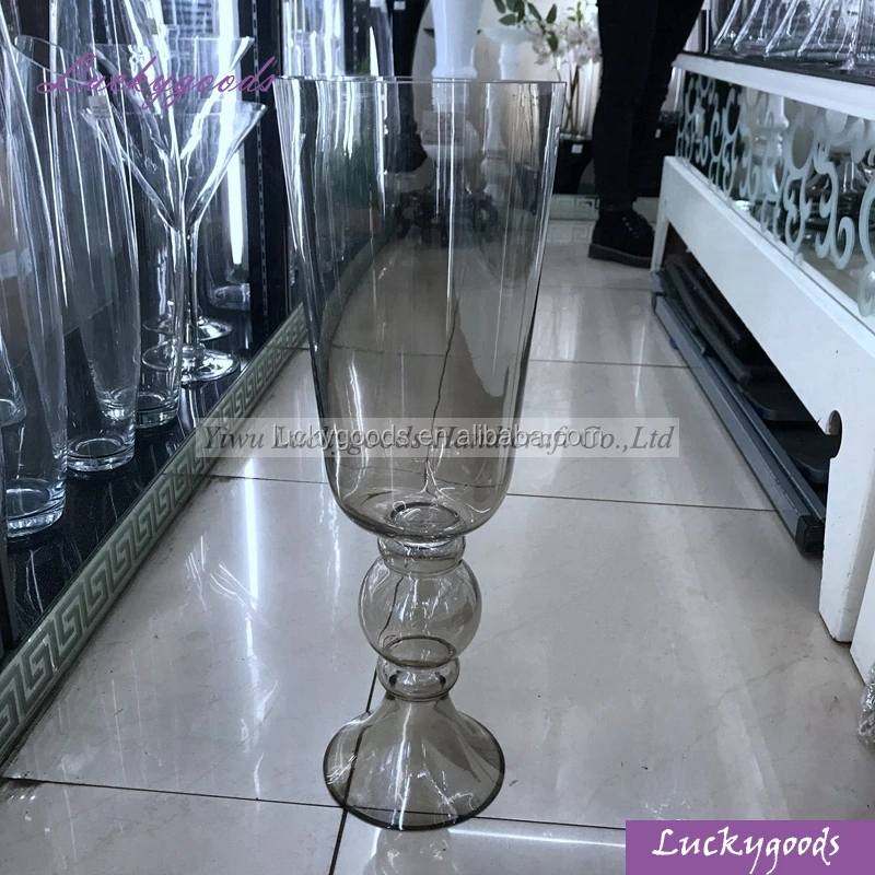 High Quality Clear Flat Glass Vase LHP071 in Different Sizes for Wedding Showcase Display and Home Decoration