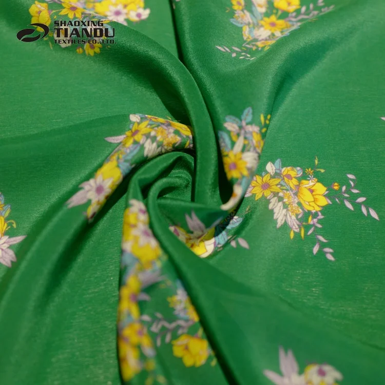 Высококачественная 100% шелковая шифоновая ткань с цифровым принтом для одежды