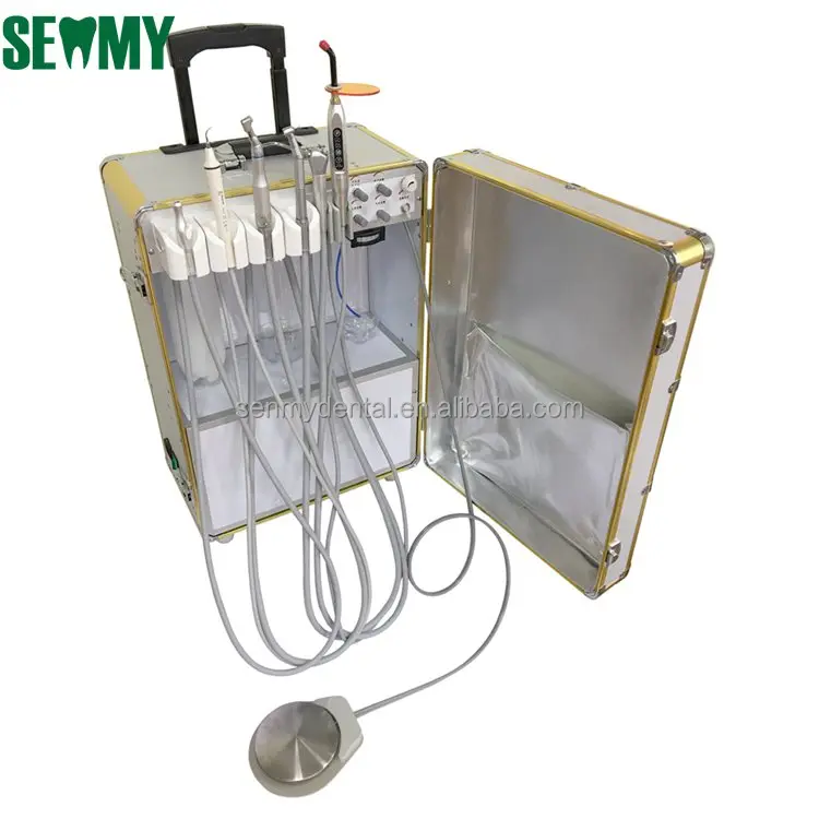 S112 CE Full Set Mobile Portable Dental Unit with Air Compressor and Suction All in One Mode Delivery Unit