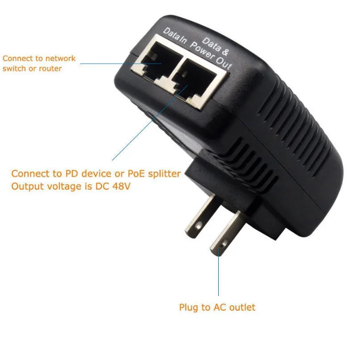 NEW 48V 0.5A 500ma Wall Plug POE Injector Ethernet Adapter for IP Phone CCTV IP Camera Power Supply US EU UK AU
