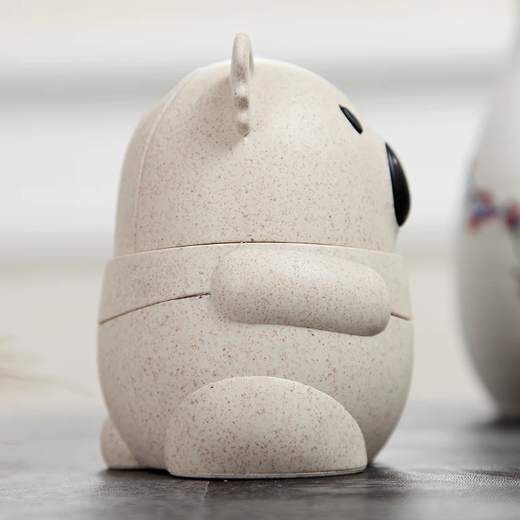 Wheat straw funny creative cute koala container plastic automatic toothpick holder