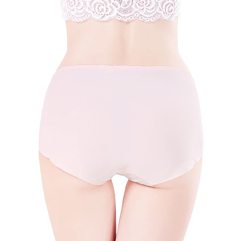 
High waist large size women underwear ice silk seamless sexy girls panties 