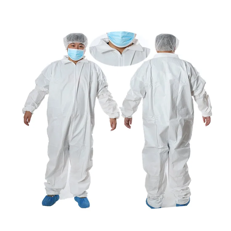 Disposable PP/Microporous Film coverall with hood and without boot nonwoven overall for painting