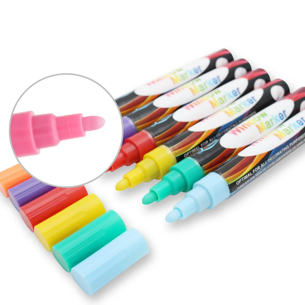 32 colors Fine reversible tip 3mm white chalk markers for blackboard