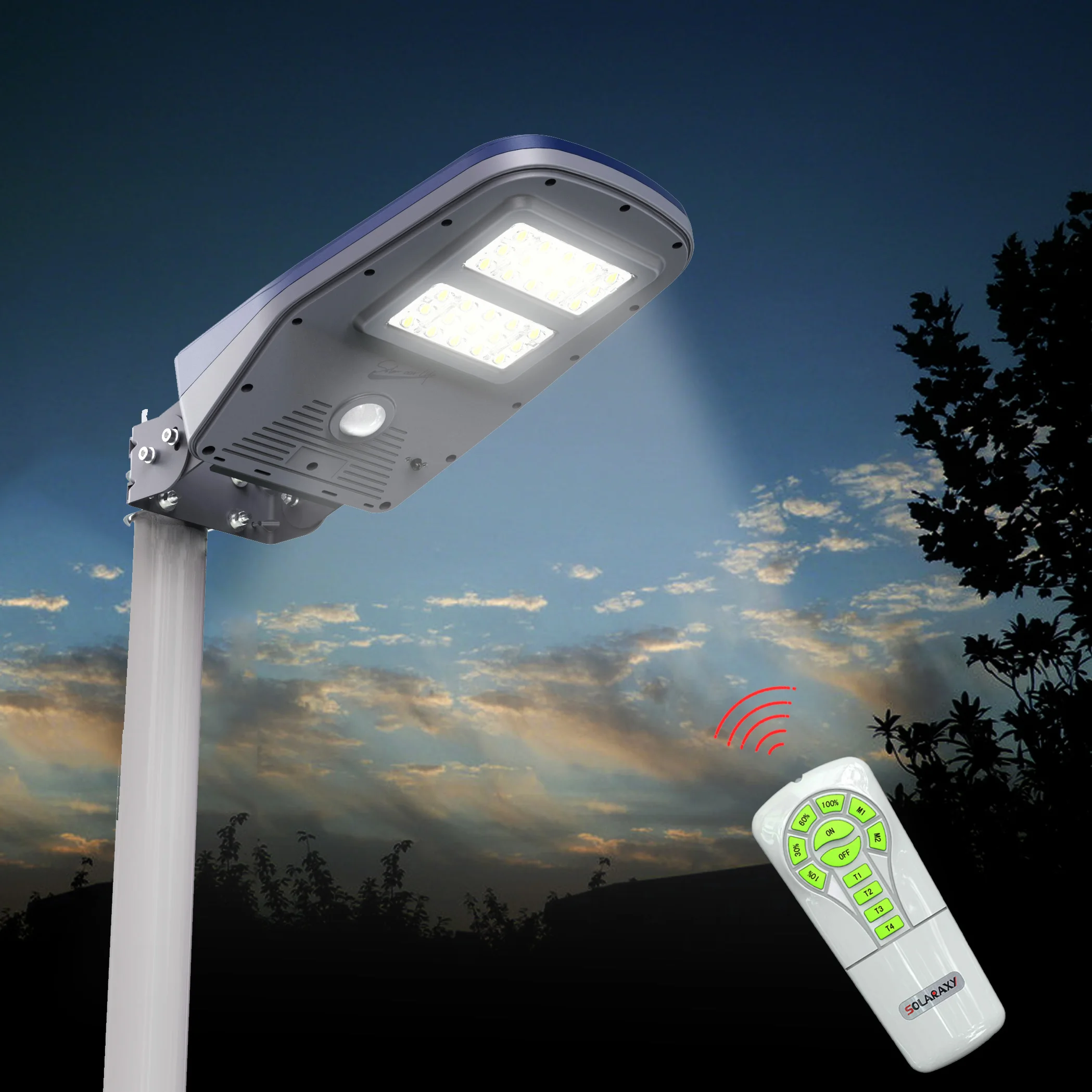 Ip65 50W 5000 Lumens Street Luminarias Led Solar Lamp With Motion Sensor