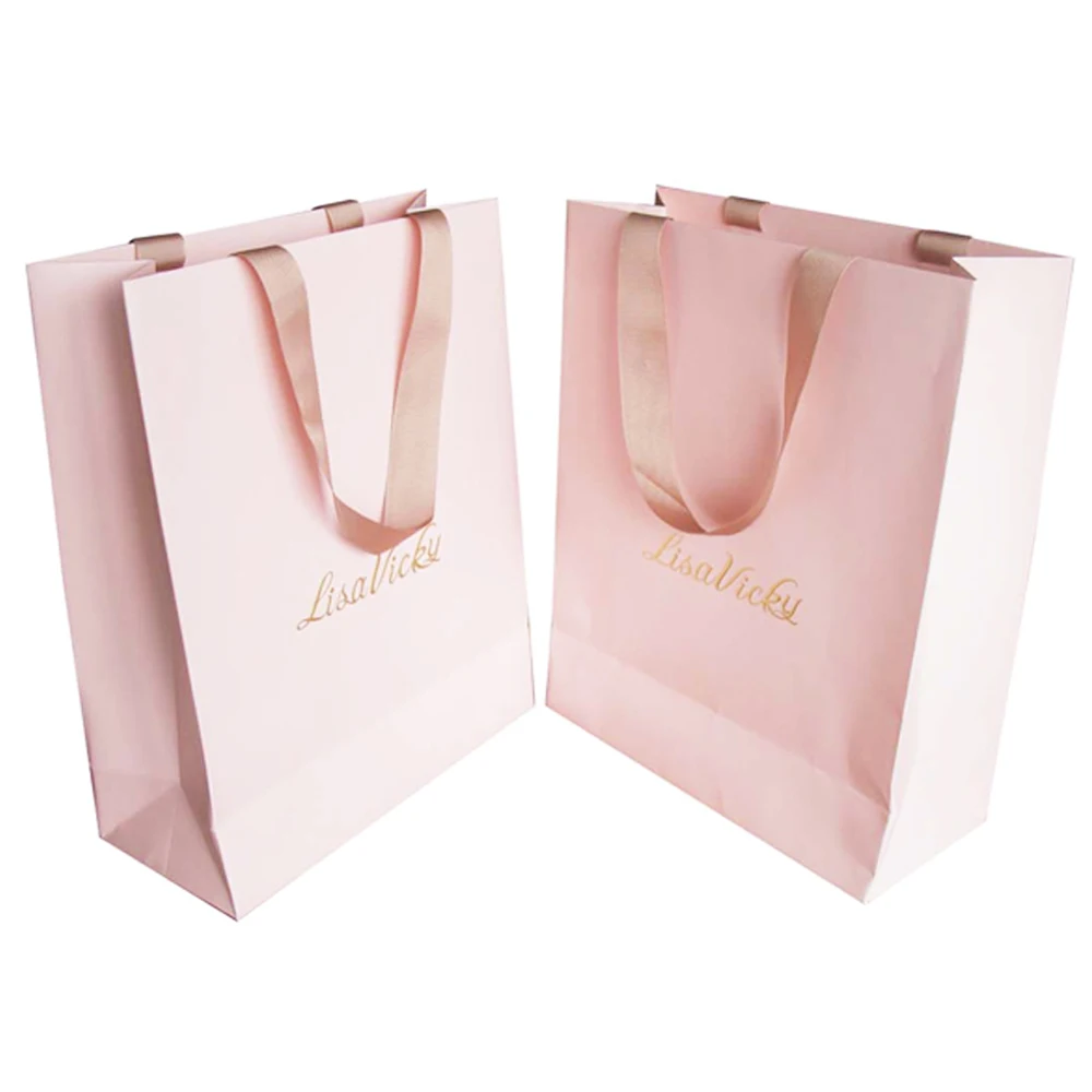 Custom Packaging Wedding Products Small Gift Bags Paper Offset Printing Drawstring Coated Paper Recyclable
