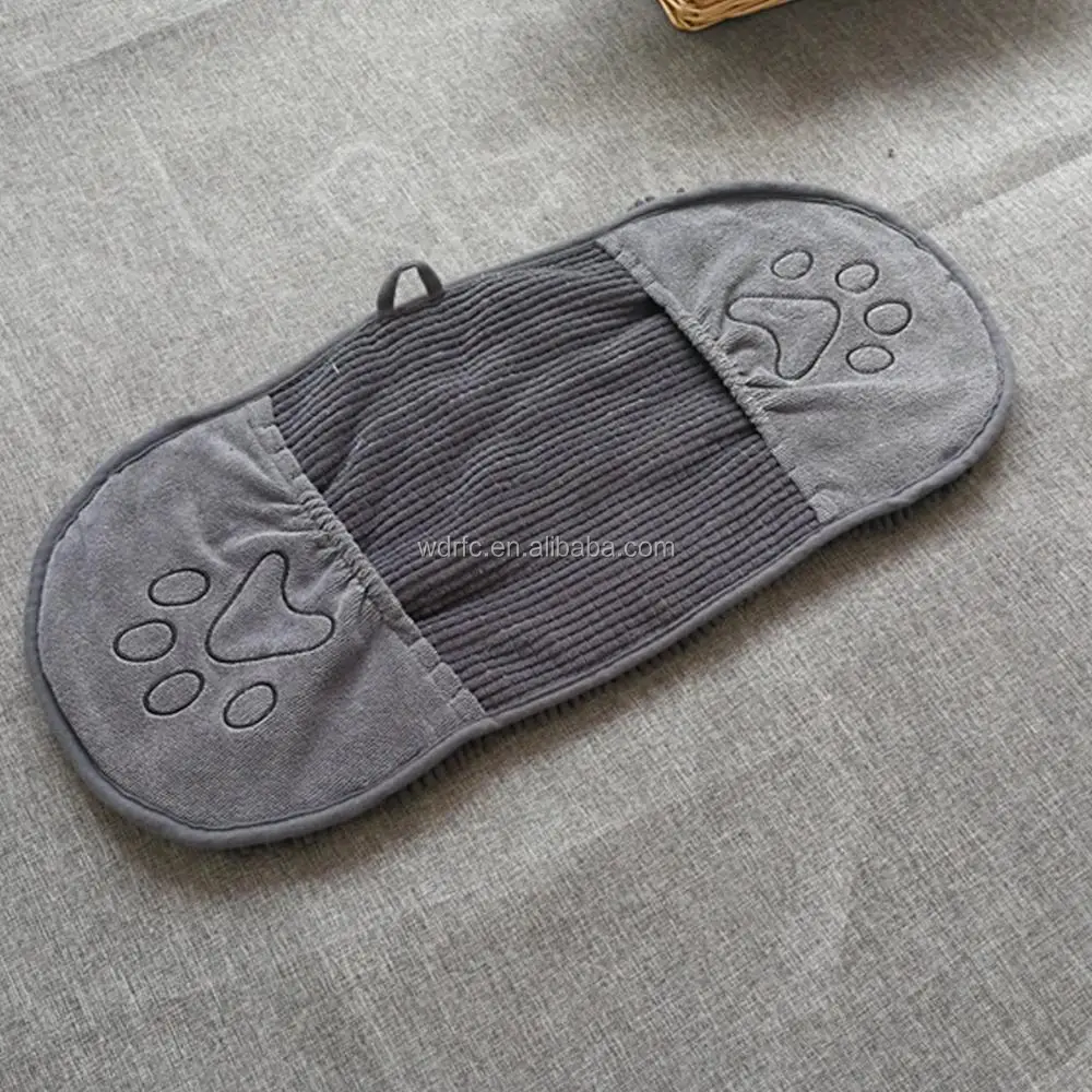 comfort strong absorbent soft cat dog shower drying use cleaning washing microfiber pet paw towe