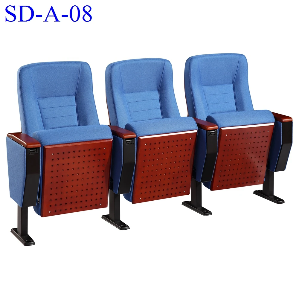 
No.SD-A-08 Lecture Hall Comfortable Folding Public Auditorium Theater Church Seat With Desk 
