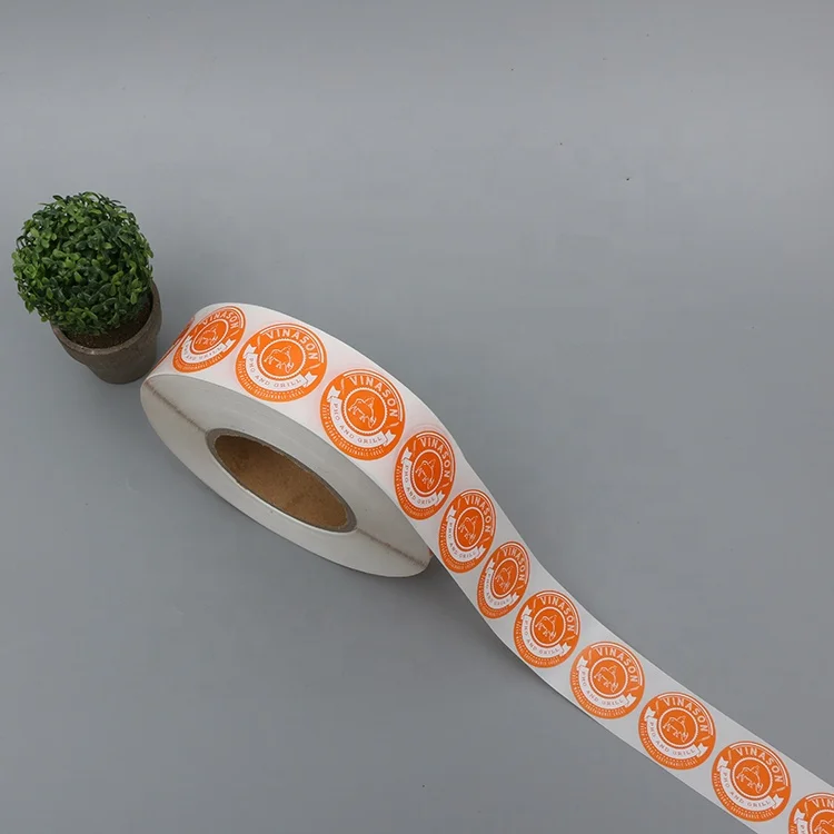 Cheap Self Adhesive Coated Paper Sticker Custom Private Logo Round Food Container Labels