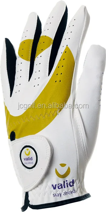 Customized large logo printing synthetic leather golf glove for men and women