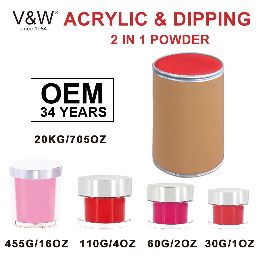 VW Wholesale Dip Gel Powder Fast Dry French Dip Powder Starter Kit Dipping Powder Acrylic Custom Bulk 8oz/16oz/1kg Nail Dipping