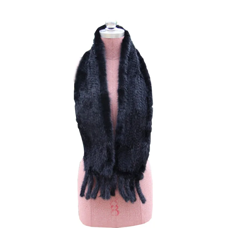 2019 Женский вязаный шарф из натурального меха норки, зимний женский шарф на шею, шарфы из натурального меха норки S #50