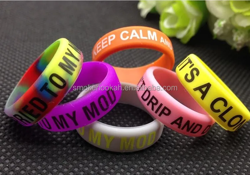Electronic cigarette mod vape band, atomizer coil tool vapor band, colorful silicone vape band