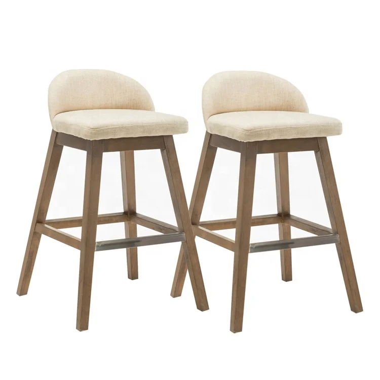 Modern High Quality Wooden Chair Velvet Seat Counter Height Kitchen Bar Stool From Anji