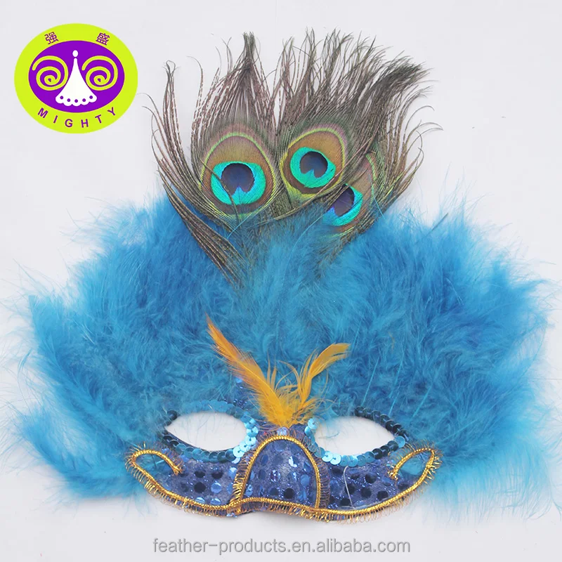 Drawing Colorful Peacock Mask Beautiful Cosplay Feather Mask