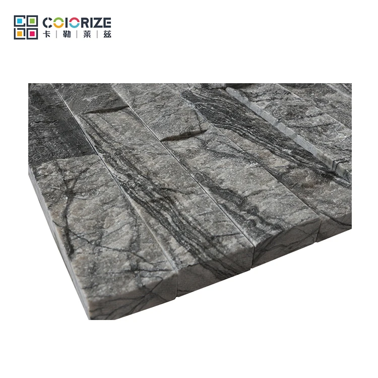 Custom black nature slate wall flat culture stone, black slate stacked cultural wall natural stone