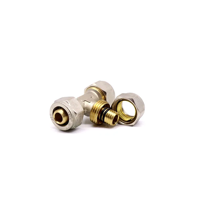 
T605 Brass compression tee pipe fitting pex al pex tube fittings 