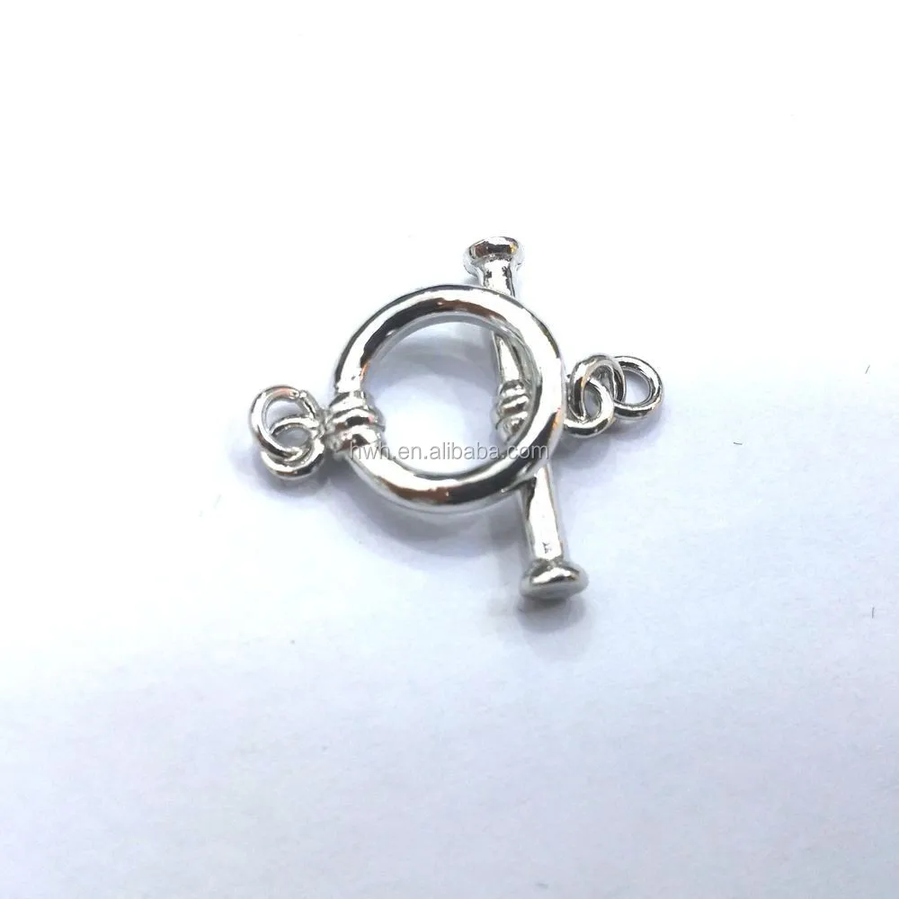 H1627 Silver 925 Jewelry Plain Loop&Stick Bracelet Lock