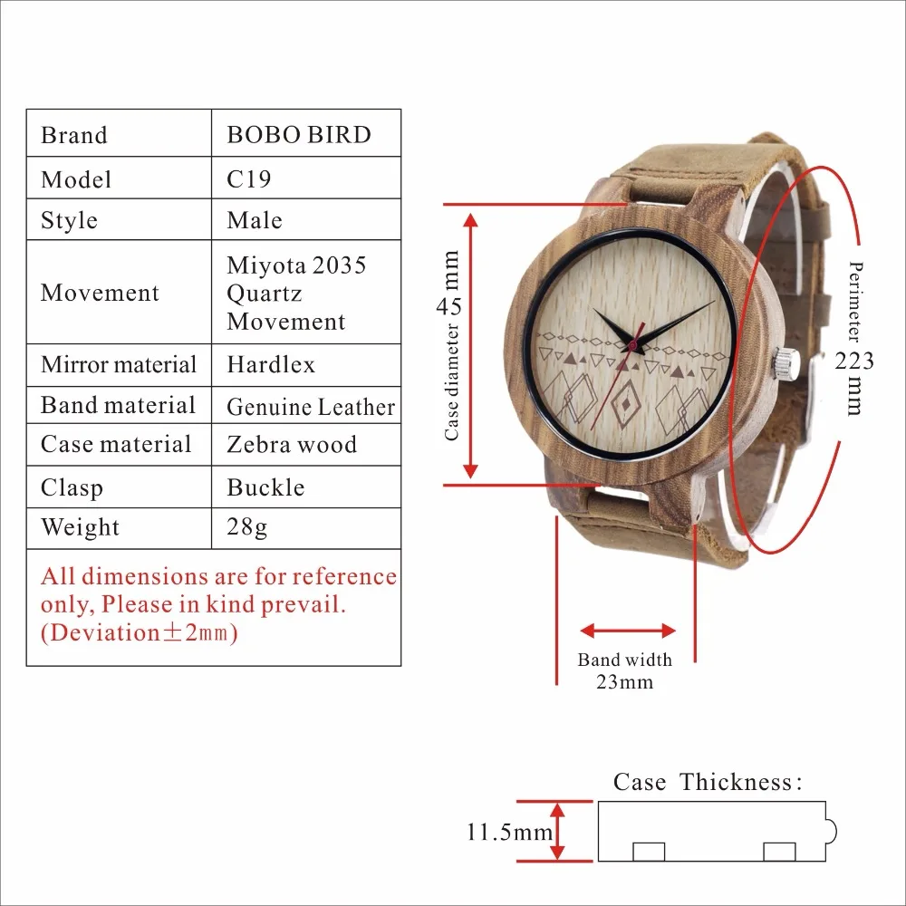 BOBO BIRD 2020 fashionable bamboo wooden watches men quartz wood watch relojes hombre clock