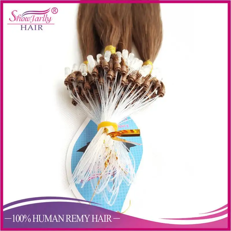 100 кератин наконечником человеческие волосы для наращивания на микро-кольце ссылки волос 30 дюймов Вьетнам микро шарик Пряди человеческих