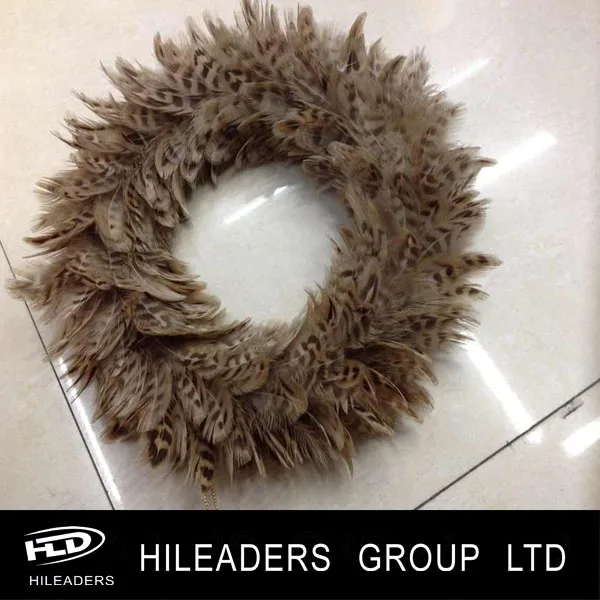 FH429 Decorative Ringneck Pheasant Circular Feather Wreath