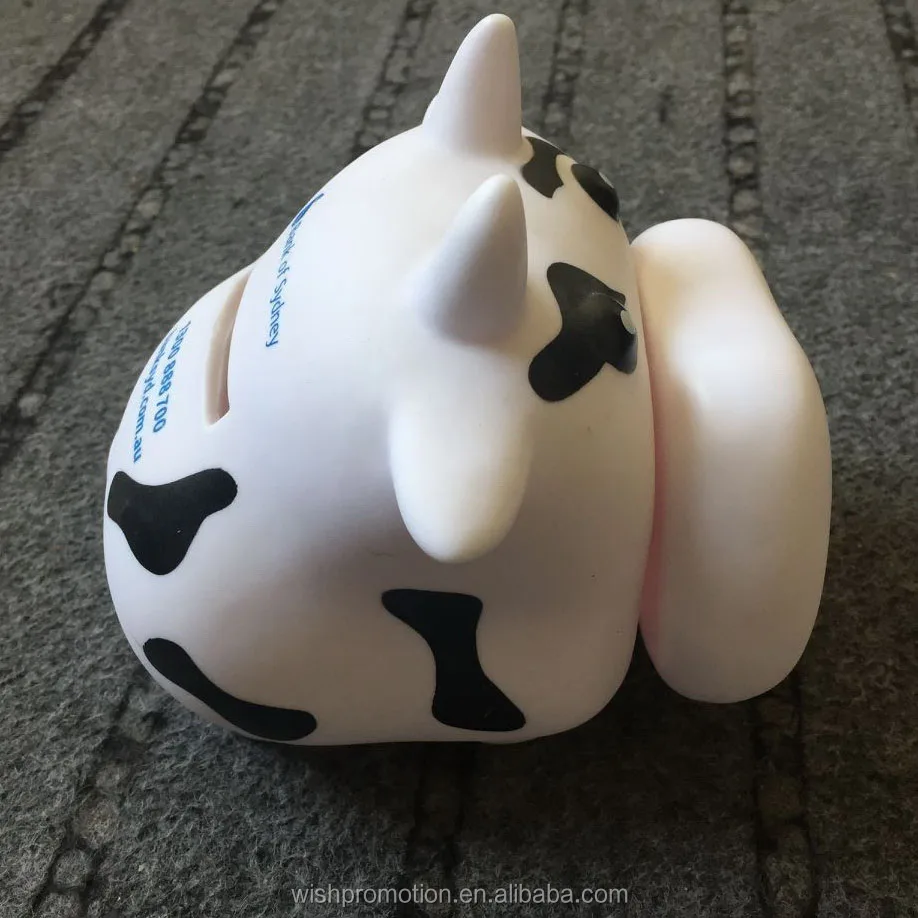cow shape plastic piggy bank