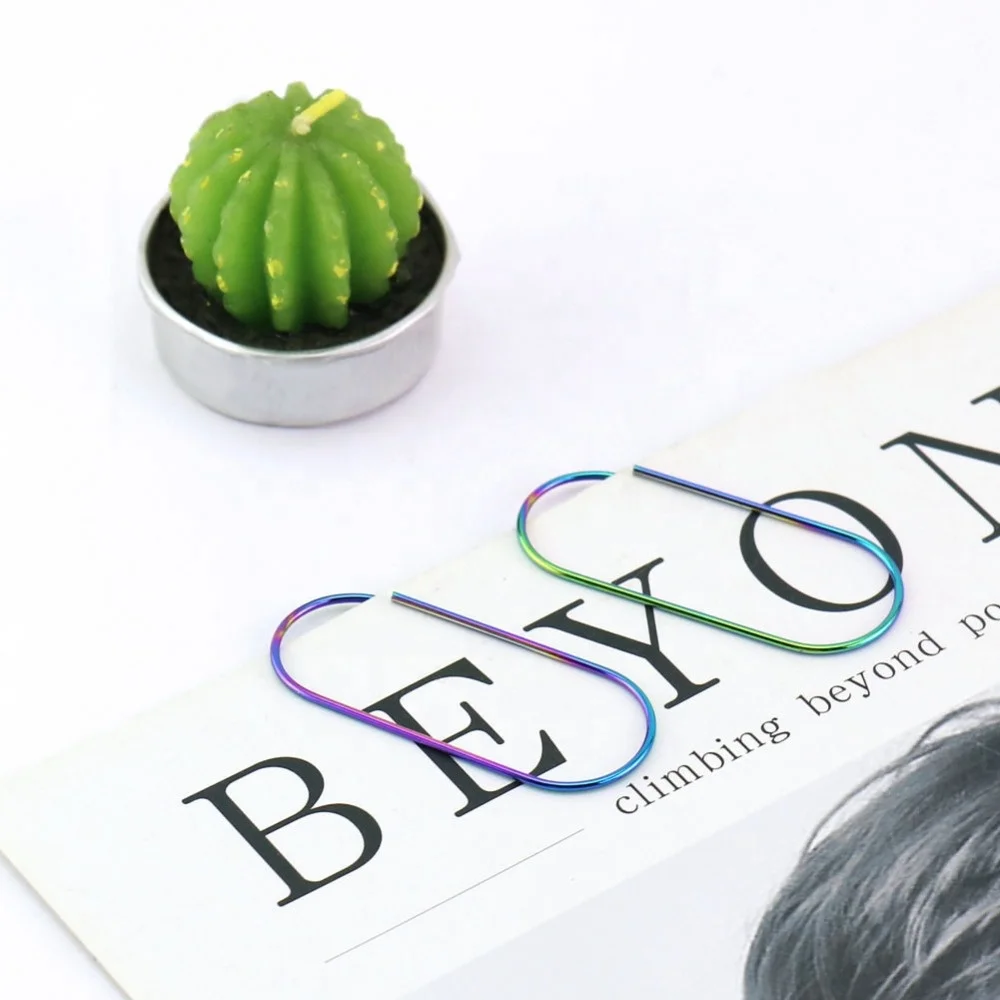 10 pcs Glimmer fat Paperclips 50MM  Iridescent  Paper Clips