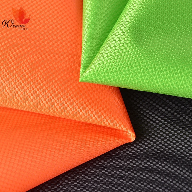 300D Polyester Shiny Diamond Plaid Dobby Waterproof Oxford PU Coated Fabric For Computer Bag and Backpack