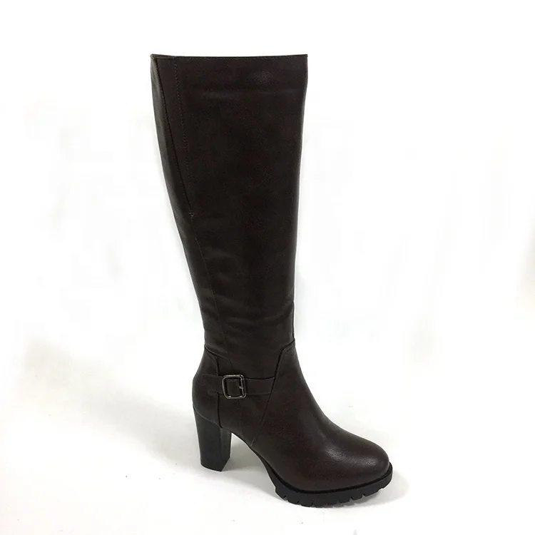 Wholesale Women Leather Flat Low Heel Shoes Sexy Ladies Knee High Boots