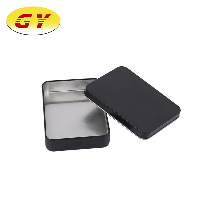 Factory Price rectangular shape Black Small Metal Tin Box for gift