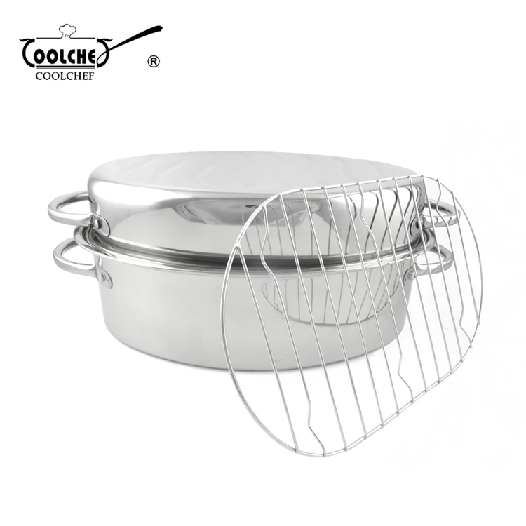 Stainless Steel Mini Oven Oval Roaster Chicken Roasting Pan