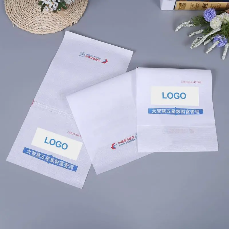 Custom universal disposable non woven airline taxi train car bus seat advertising headrest cover