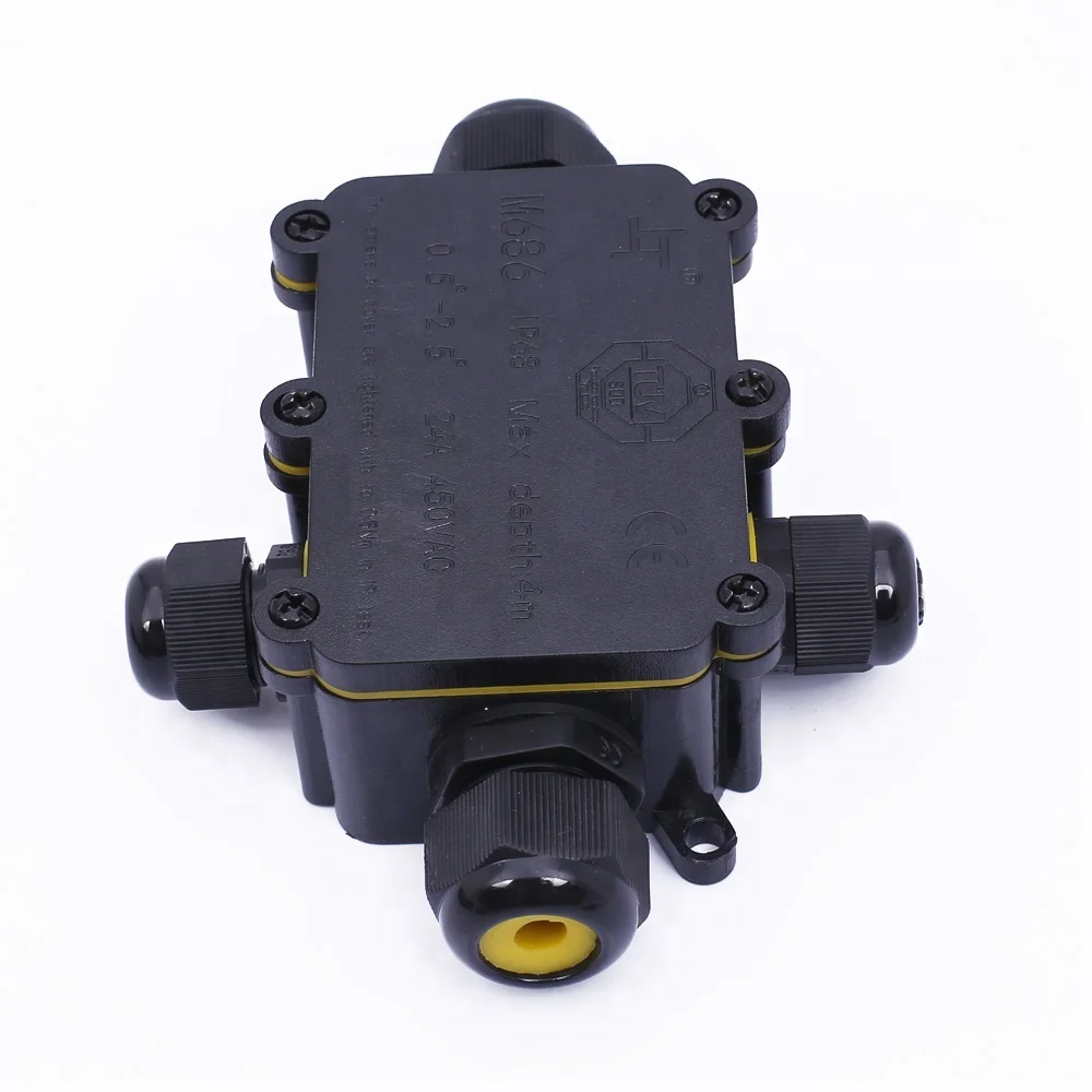 4 port rubber cable ip68 waterproof electrical terminal junction box for underwater light