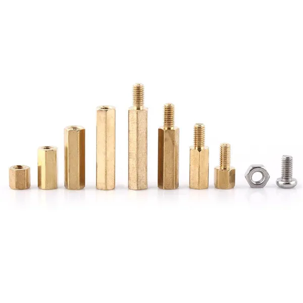 
200pcs/box Hot Selling Assorted M3 PCB Hex Male Female Threaded Brass Standoffs Screw Nut Assortment Set 