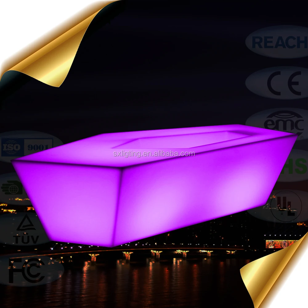 LED diamond shape luminous Coffee Table outdoor colorful remote control, fashionable light led furniture