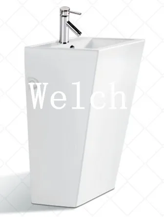 030 B bathroom one-piece stand water basin sink,square shape complete with toilet set