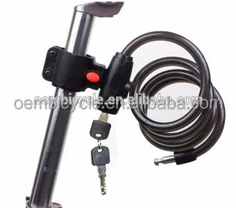 Высококачественный цветной спиральный замок с кольцом для велосипеда и мотоцикла